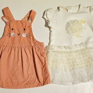 Carter's Baby Biscotti Girl's Dress Lot 12 Months Easter Bunny Chick Clothes